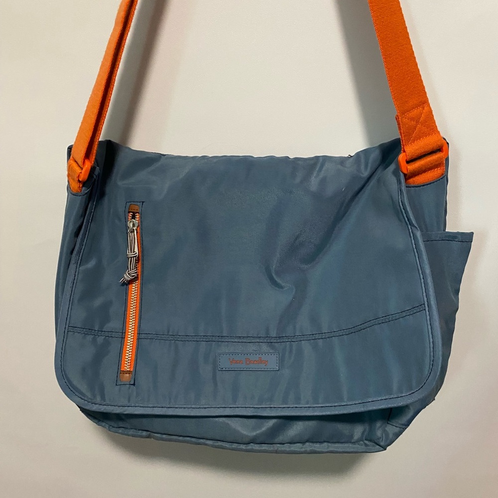Vera Bradley Acorn Patterned Messenger Type Bag with Orange Accents